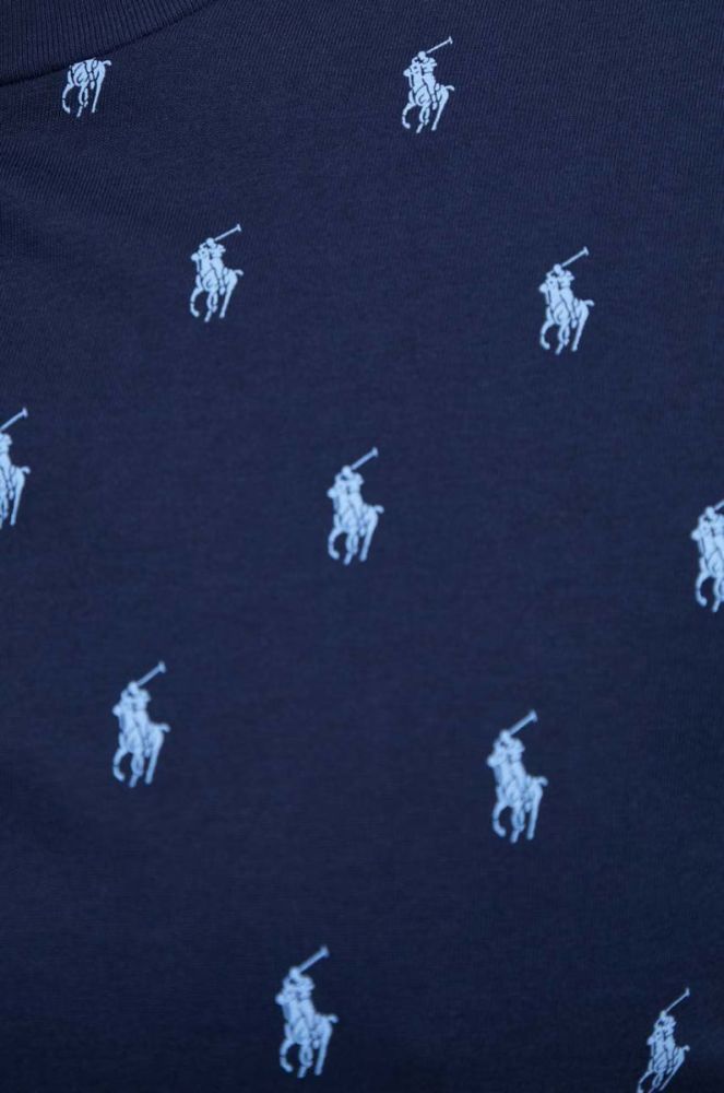 Бавовняна піжамна футболка Polo Ralph Lauren колір синій візерунок (2908574) фото 6