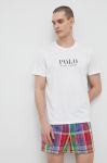 Бавовняна піжамна футболка Polo Ralph Lauren колір білий з принтом (2908589)