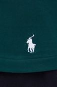 Піжамний бавовняний лонгслів Polo Ralph Lauren колір зелений з принтом