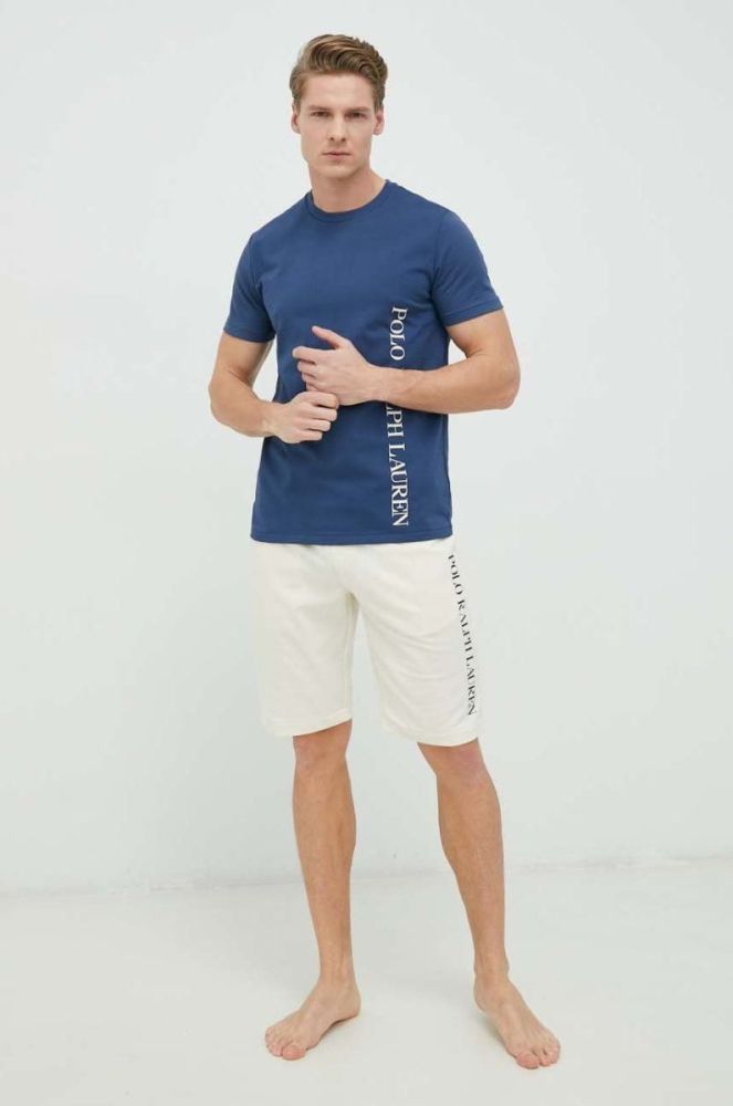 Піжамні шорти Polo Ralph Lauren чоловічі колір бежевий з принтом фото 2