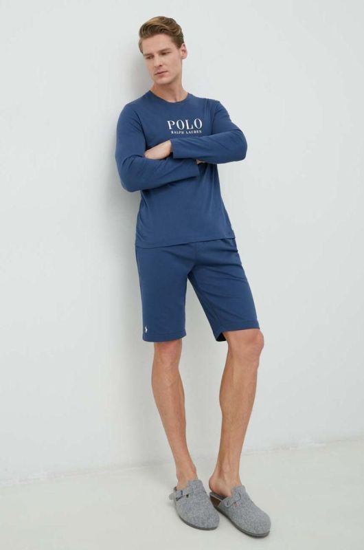Піжамні шорти Polo Ralph Lauren чоловічі колір синій з принтом фото 2