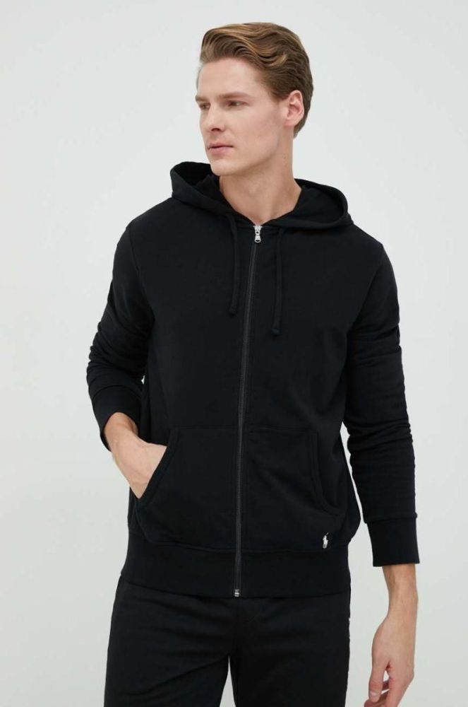 Кофта лаунж Polo Ralph Lauren колір чорний однотонна фото 4