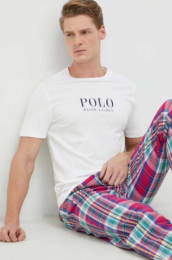 Бавовняна піжама Polo Ralph Lauren візерунок колір барвистий (2923410)