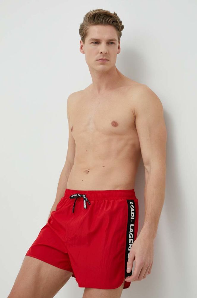 Купальні шорти Karl Lagerfeld колір червоний (2923448)