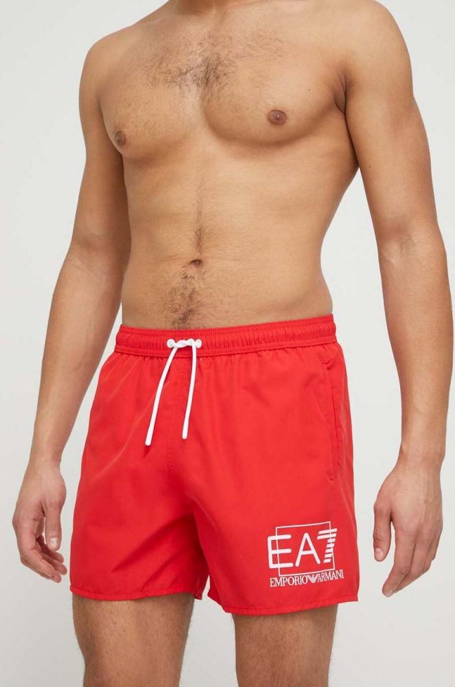 Купальні шорти EA7 Emporio Armani колір червоний