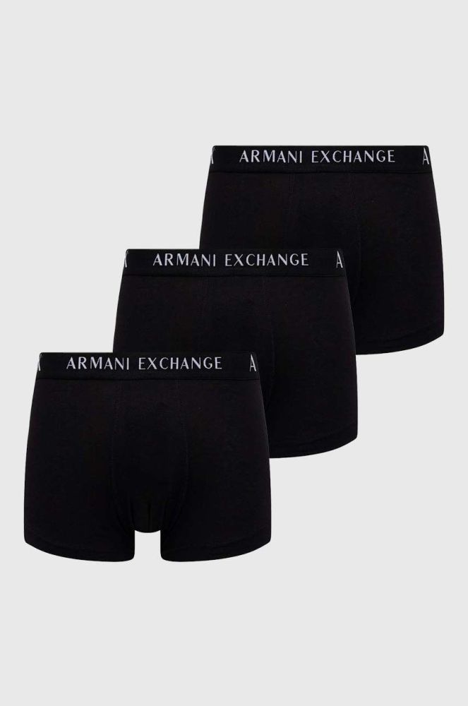 Боксери Armani Exchange 3-pack чоловічі колір чорний (2942245)