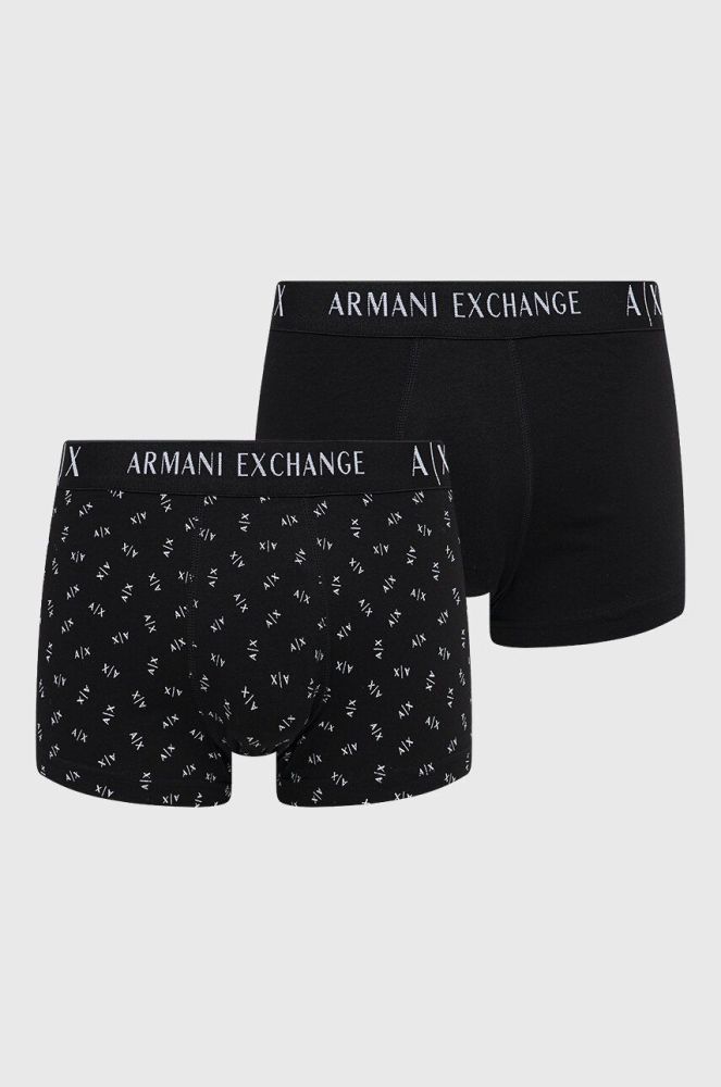 Боксери Armani Exchange 2-pack чоловічі колір чорний