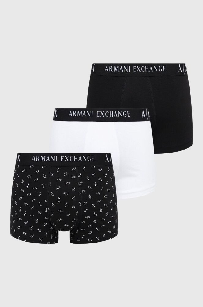 Боксери Armani Exchange 3-pack чоловічі колір чорний (3131212)