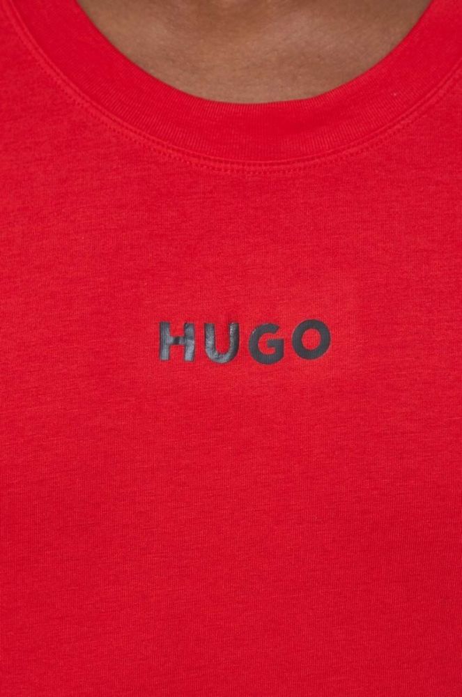 Футболка лаунж HUGO колір червоний з принтом фото 5