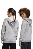 Дитяча кофта adidas колір сірий з капюшоном з принтом (2887102)
