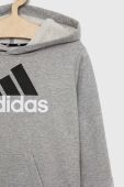 Дитяча кофта adidas колір сірий з капюшоном з принтом (2887102)