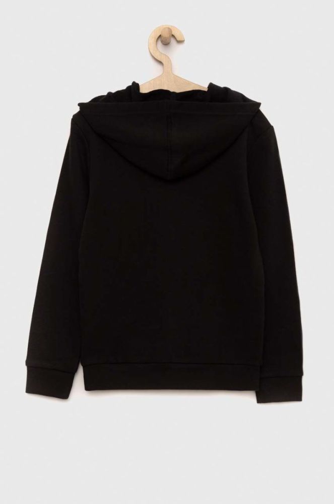 Дитяча кофта adidas U BL 2 HOODIE колір чорний з капюшоном з принтом фото 3