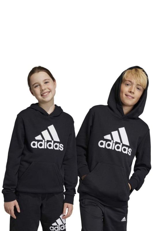 Дитяча кофта adidas U BL колір чорний з капюшоном візерунок