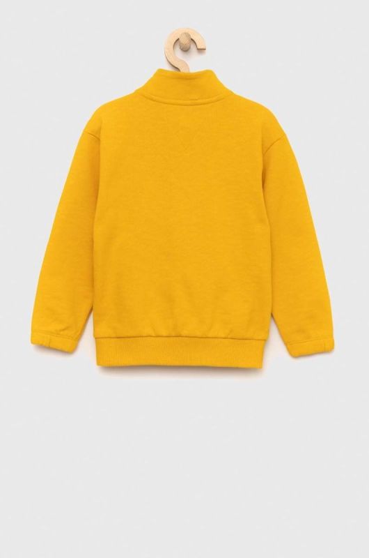 Дитяча бавовняна кофта Tommy Hilfiger колір жовтий однотонна фото 2