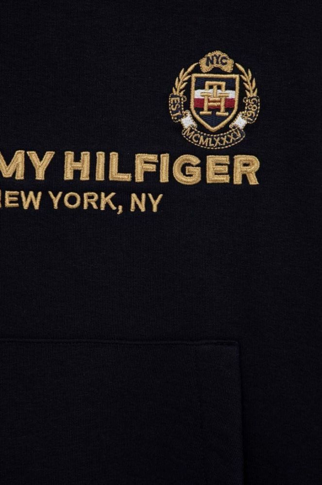 Дитяча кофта Tommy Hilfiger колір синій з капюшоном з принтом (2910777) фото 3