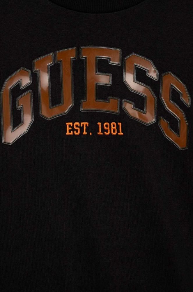 Дитяча бавовняна кофта Guess колір чорний візерунок (2914467) фото 4