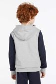 Дитяча бавовняна кофта Guess колір сірий з капюшоном візерунок (2877718)