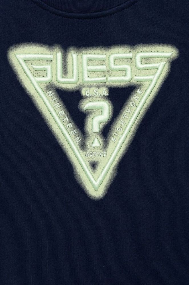 Дитяча бавовняна кофта Guess колір синій з аплікацією (3135649) фото 3