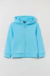Дитяча бавовняна кофта OVS з капюшоном однотонна колір блакитний (3042956)