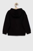 Дитяча бавовняна кофта EA7 Emporio Armani колір чорний з капюшоном з принтом (3021936)