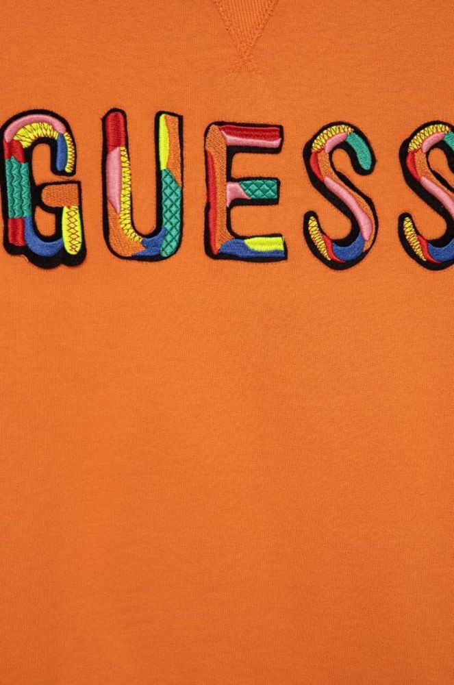 Дитяча бавовняна кофта Guess колір помаранчевий з аплікацією (3003317) фото 3