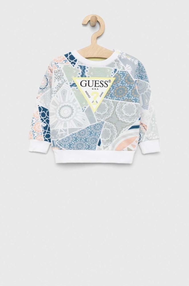 Дитяча бавовняна кофта Guess візерунок колір блакитний (3003344)