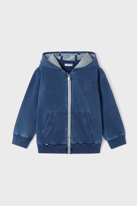 Дитяча кофта Mayoral колір синій з капюшоном однотонна (2983368)