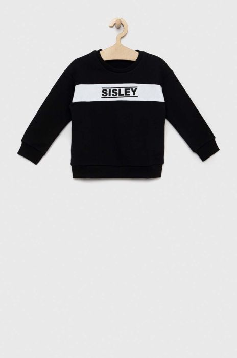 Дитяча бавовняна кофта Sisley колір чорний візерунок (3035313)