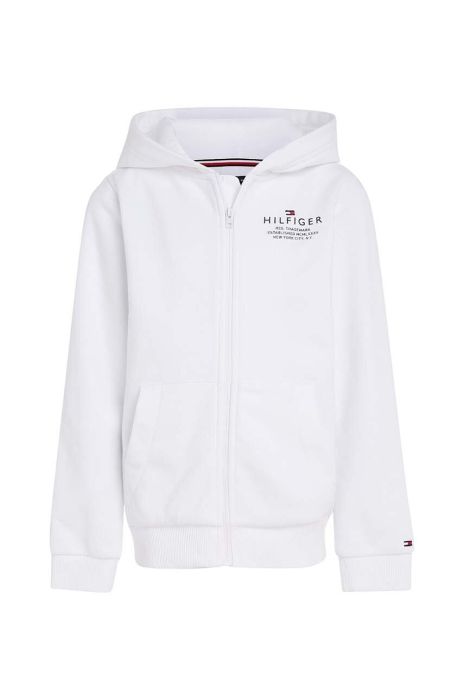Дитяча кофта Tommy Hilfiger колір білий з капюшоном з принтом (3051447)