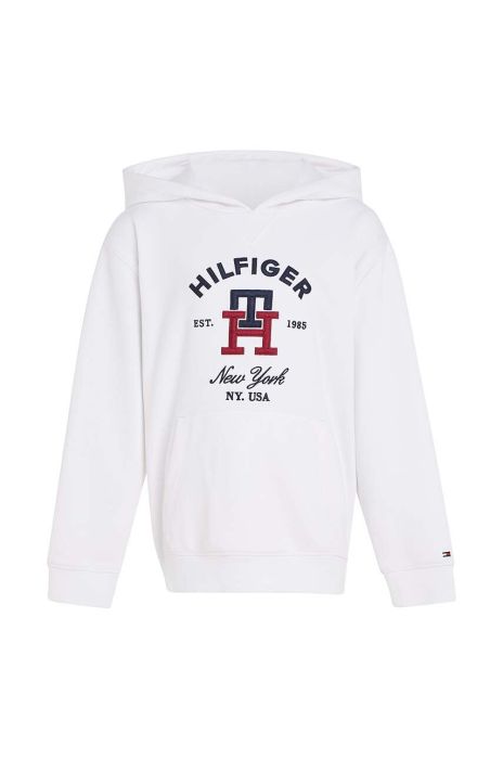 Дитяча кофта Tommy Hilfiger колір білий з капюшоном