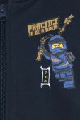 Дитяча бавовняна кофта Lego колір синій з капюшоном з принтом (3094081)