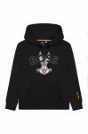 Дитяча кофта BOSS колір чорний з капюшоном з принтом (3061139)