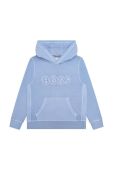 Дитяча бавовняна кофта BOSS з капюшоном з принтом колір блакитний (3196950)