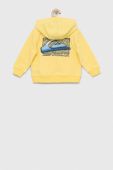 Дитяча кофта Quiksilver колір жовтий з капюшоном з принтом