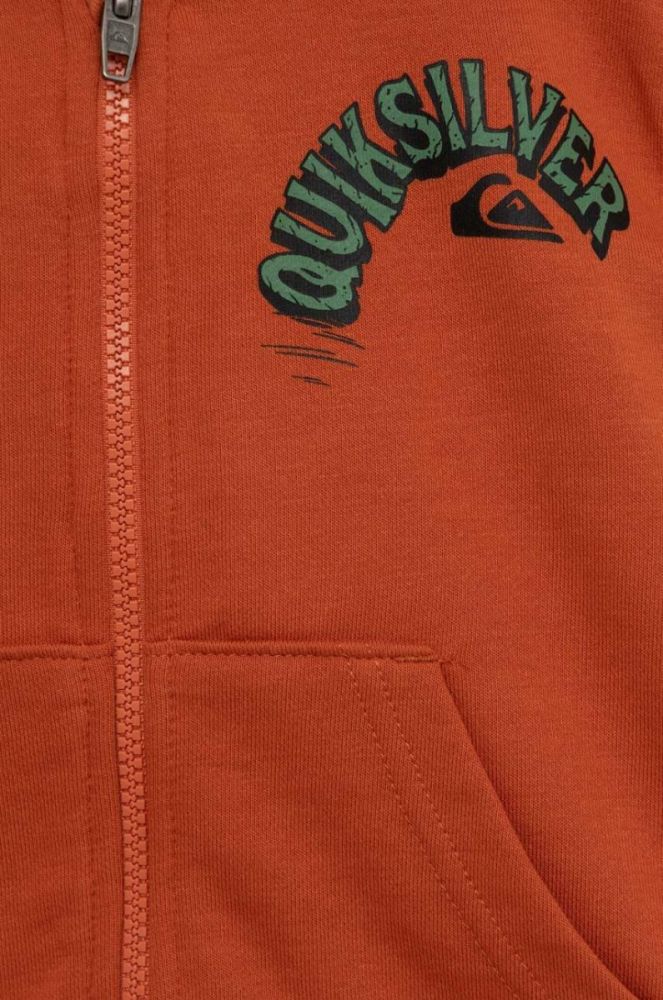 Дитяча кофта Quiksilver колір помаранчевий з капюшоном з принтом (3090166) фото 3