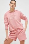 Кофта Dkny жіноча колір рожевий з капюшоном візерунок Кофта Dkny жіноча колір рожевий з капюшоном візерунок