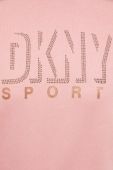 Кофта Dkny жіноча колір рожевий з капюшоном візерунок