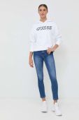 Кофта Guess жіноча колір білий з капюшоном з аплікацією (2863660)