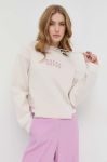 Кофта Guess жіноча колір бежевий з капюшоном з принтом (2908675) Кофта Guess жіноча колір бежевий з капюшоном з принтом (2908675)
