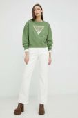 Бавовняна кофта Guess жіноча колір зелений з аплікацією