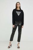 Бавовняна кофта Guess жіноча колір чорний з аплікацією