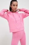 Кофта Guess жіноча колір рожевий з капюшоном з принтом (3322906)