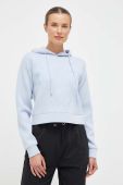 Кофта Guess жіноча з капюшоном з принтом колір блакитний
