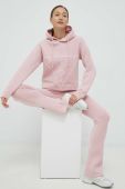 Кофта Guess жіноча колір рожевий з капюшоном з принтом (2867229)