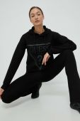 Кофта Guess жіноча колір чорний з капюшоном з принтом (2867244)