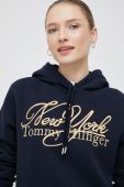 Кофта Tommy Hilfiger жіноча колір синій з капюшоном з аплікацією (2850665)