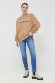 Кофта BOSS жіноча колір бежевий з аплікацією (2873648)
