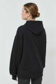 Кофта BOSS жіноча колір чорний з капюшоном з аплікацією (2877798)