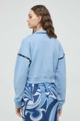 Бавовняна кофта HUGO жіноча  з аплікацією колір блакитний