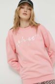 Бавовняна кофта HUGO жіноча колір рожевий з принтом (2893555)